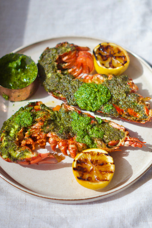 Grilled Garlic & Herb Butter Lobster