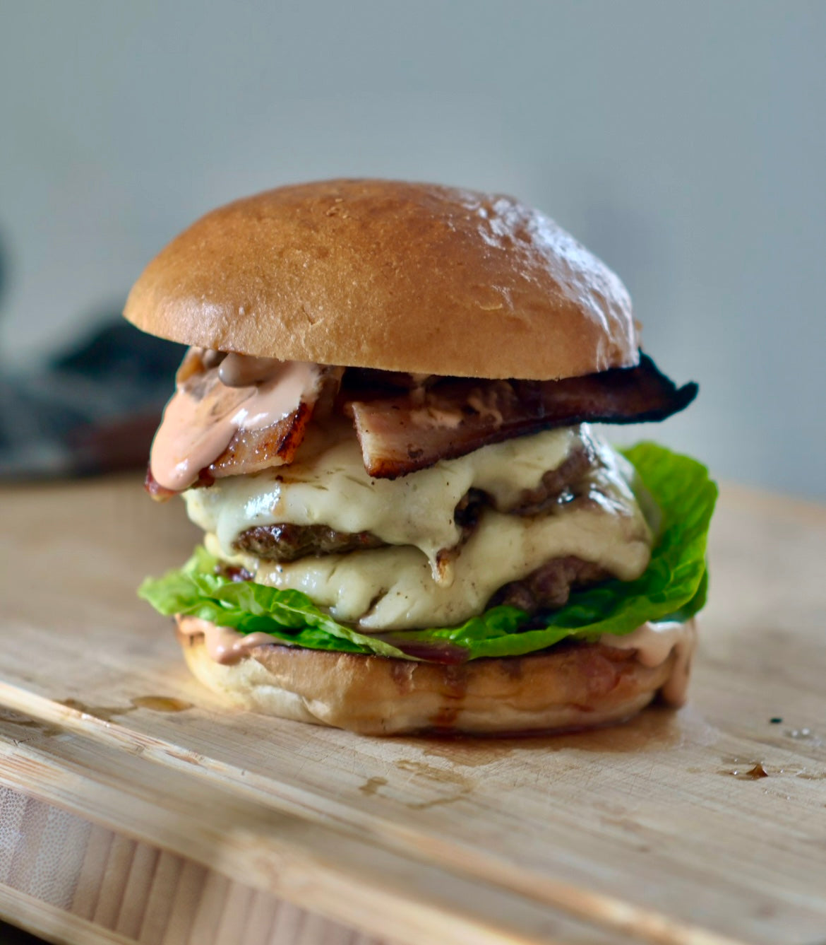 Hunter’s Smash Burger with Truffle Honey Caramelised Mushrooms