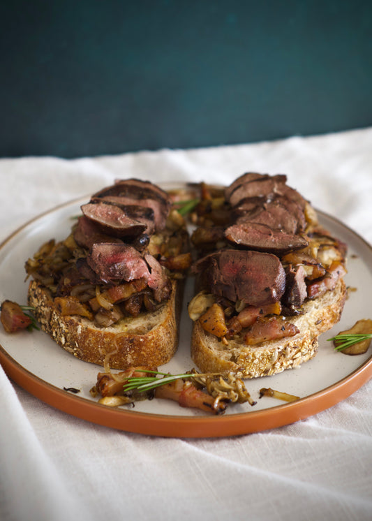 Seared Pigeon Breast & Wild Mushroom Open Sandwich